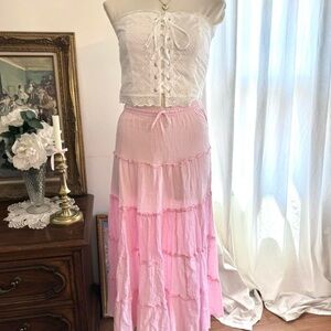 Pink Tiered Skirt
